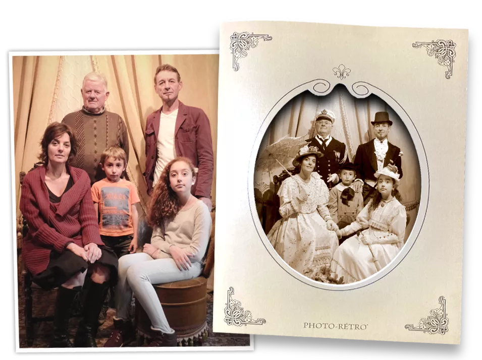 Photo-Retro photographies en costume d'époque Le Bugue en Dordogne, L' Île d'Oléron et Carnac en Bretagne